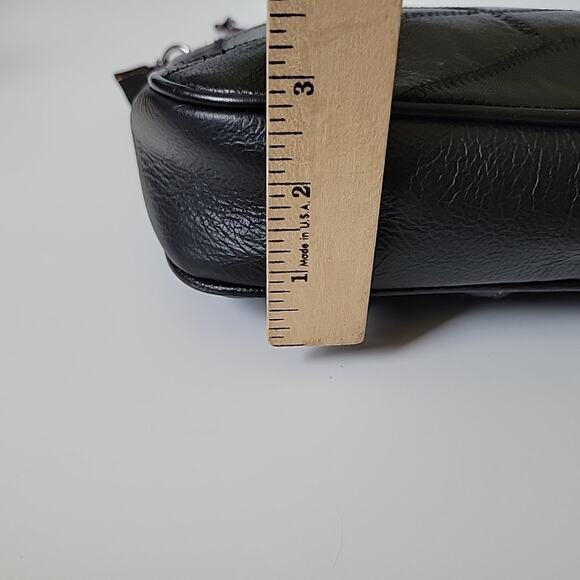 Vaan & Co Supple Leather Carbon Black Hobo Shoulder Bag Chain Strap Classic - Picture 9 of 12